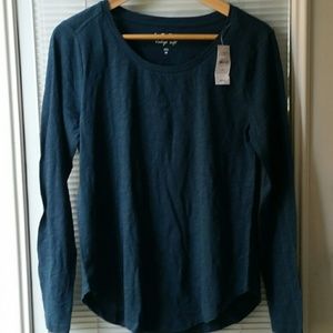 NWT LOFT Dark Teal Long Sleeve Vintage Soft Tee